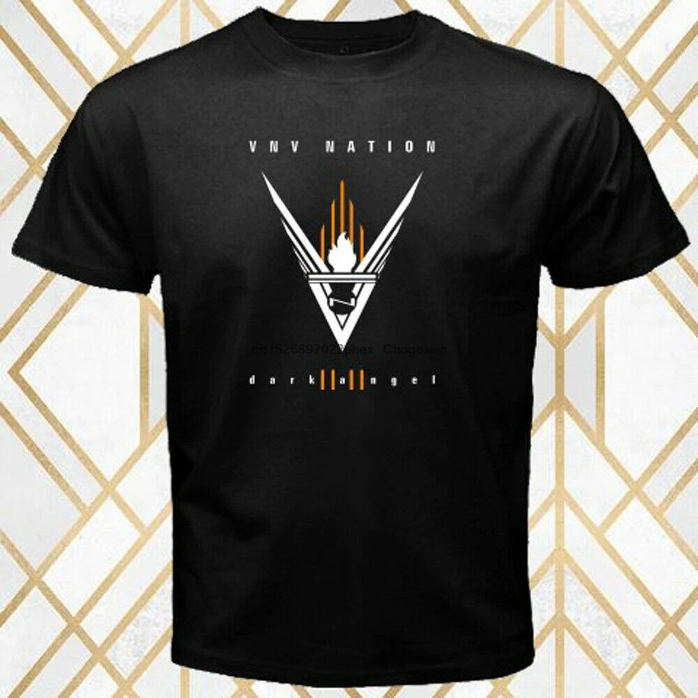 Мужская черная футболка VNV Nation с логотипом рок-группы Dark Angel размер S - 3XL | одежда
