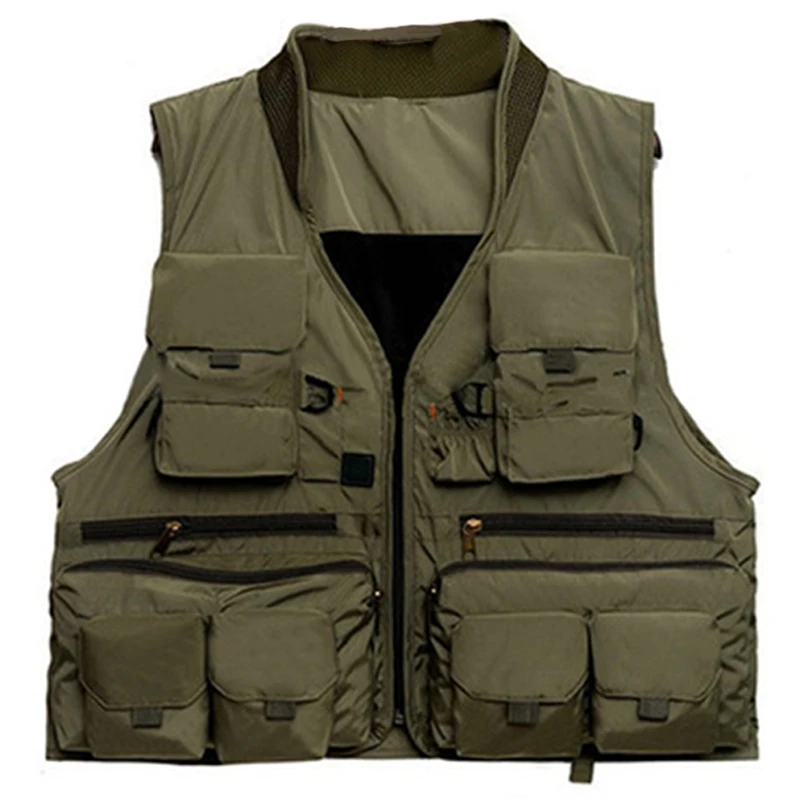 

Korean Fishing Vest Quick Dry Fish Vest Breathable Material Fishing Jacket Polyester Fiber Fish Jacket Photography Vest ,Deep Gr