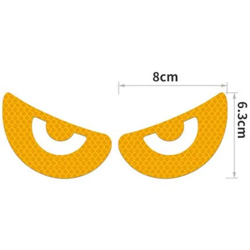 RoundEyesFLYellow 2 шт.,, модная мультяшная Светоотражающая наклейка для глаз, электронные велосипеды, Предупреждение ющие о безопасности, светоотражающие ленты, украшение автомобиля, Сделано с 3M - Цвет: RoundEyesFLYellow