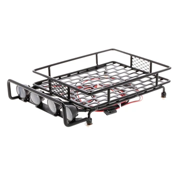 

RC Car Parts Roof Rack Luggage Carrier Light Bar for 1:10 RC Crawler Axial SCX10 D90 110 Traxxas TRX-4 Tamiya HSP Truck