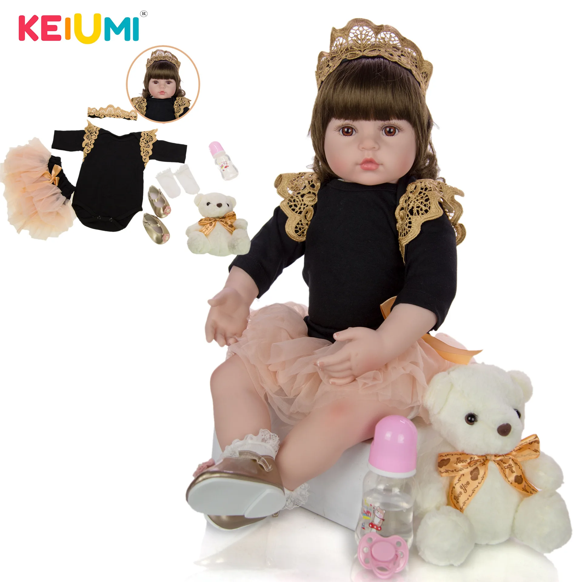 

Keiumi 24-Inch Reborn Baby Doll Reborn Baby Cloth Body Model Infant Hot Selling