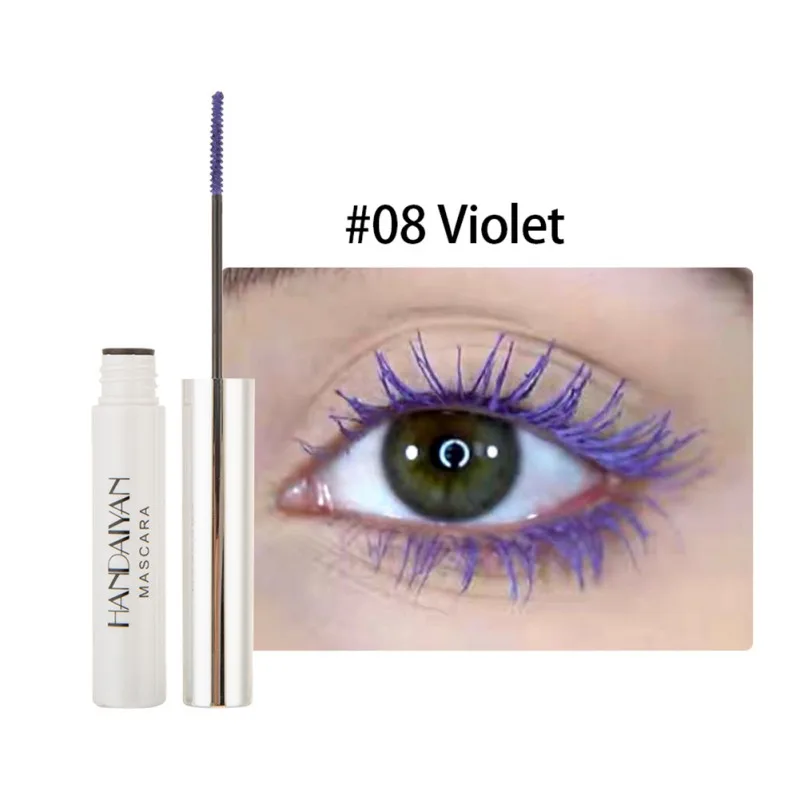 Mascara Waterproof Fast Dry Eyelashes Curling Lengthening Makeup Eye Lashes Blue Green Red Purple Black White Ink Mascara SC91 - Цвет: 08