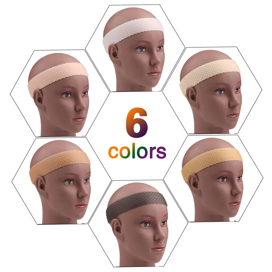 Headband Supplies Non Slip Fix Elastic Hair Adjustable Silicone Wig Grip  Band .c