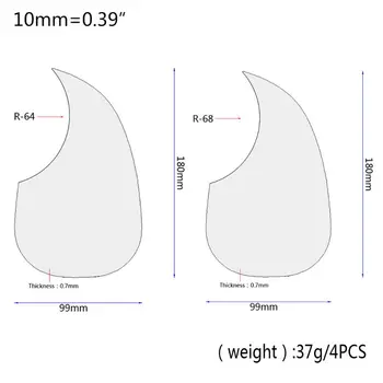 

4 Pcs/set Folk Acoustic Guitar Pickguard Comma Shape Panel Guard Sticker