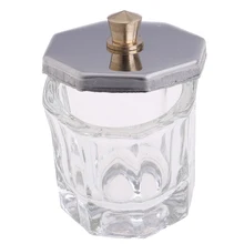 1 шт. акриловая пудра жидкая чашка акриловый лак для ногтей Хрустальное Стекло Dappen Блюдо чаша с крышкой жидкая пудра маникюрные инструменты для дизайна ногтей