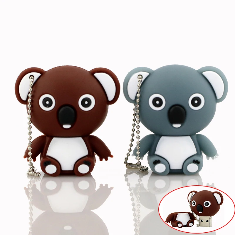 Флешка силиконовая животное коала Usb флеш-накопитель Usb Флешка 32 Гб 64 Гб 128 ГБ Флешка 256 ГБ 8 ГБ 16 ГБ флэш-диск милая игрушка в подарок
