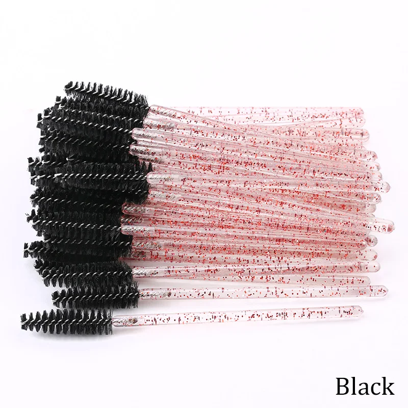 B-Black-50pcs 50 шт. одноразовый Кристалл щеточки с тушью для ресниц палочки Аппликатор Прививка ресниц Керлинг гребень Красота Макияж инструмент - Handle Color: B-Black-50pcs
