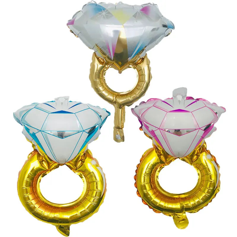 Мини 1P Золотое кольцо с бриллиантами шарик из алюминиевой фольги розового золота