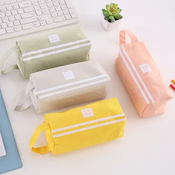 

Large capacity handle pencil bag simple multi-function double school pencil case box pen bag stationery bag student stationery