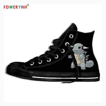 

Canvas Sneakers Design Pocket Monster Squirtle Anime Cartoon Casual High Tops Shoes