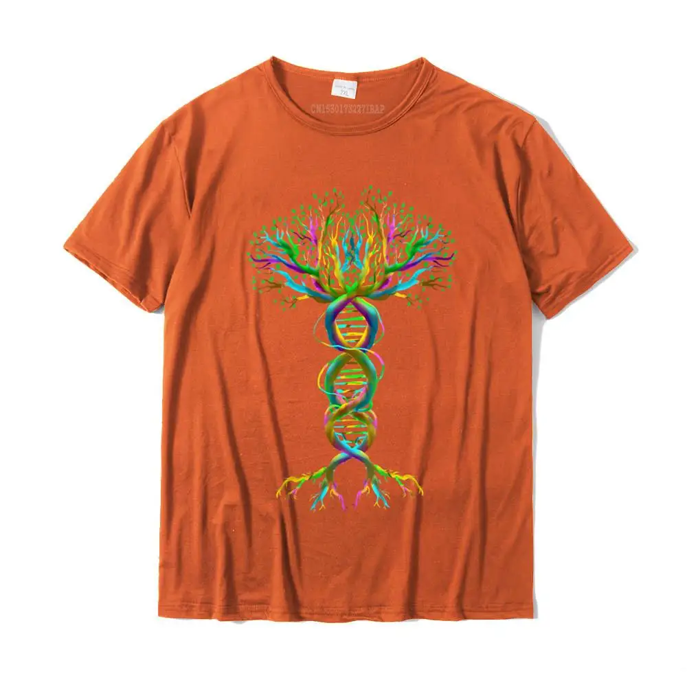 Casual Unique Round Collar Tshirts Thanksgiving Day Tops & Tees Short Sleeve for Men Cheap Pure Cotton Casual T-shirts Womens Cool DNA Tree   Funny Plant Genealogy Student Lover Gift V-Neck T-Shirt__29883 orange