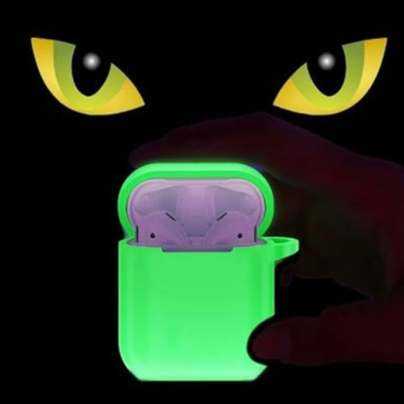 Чехол для наушников Airpods 2 1 защитный силиконовый чехол наушники Защитные чехлы для Air Pod светящиеся Fone De Ouvido Capinha