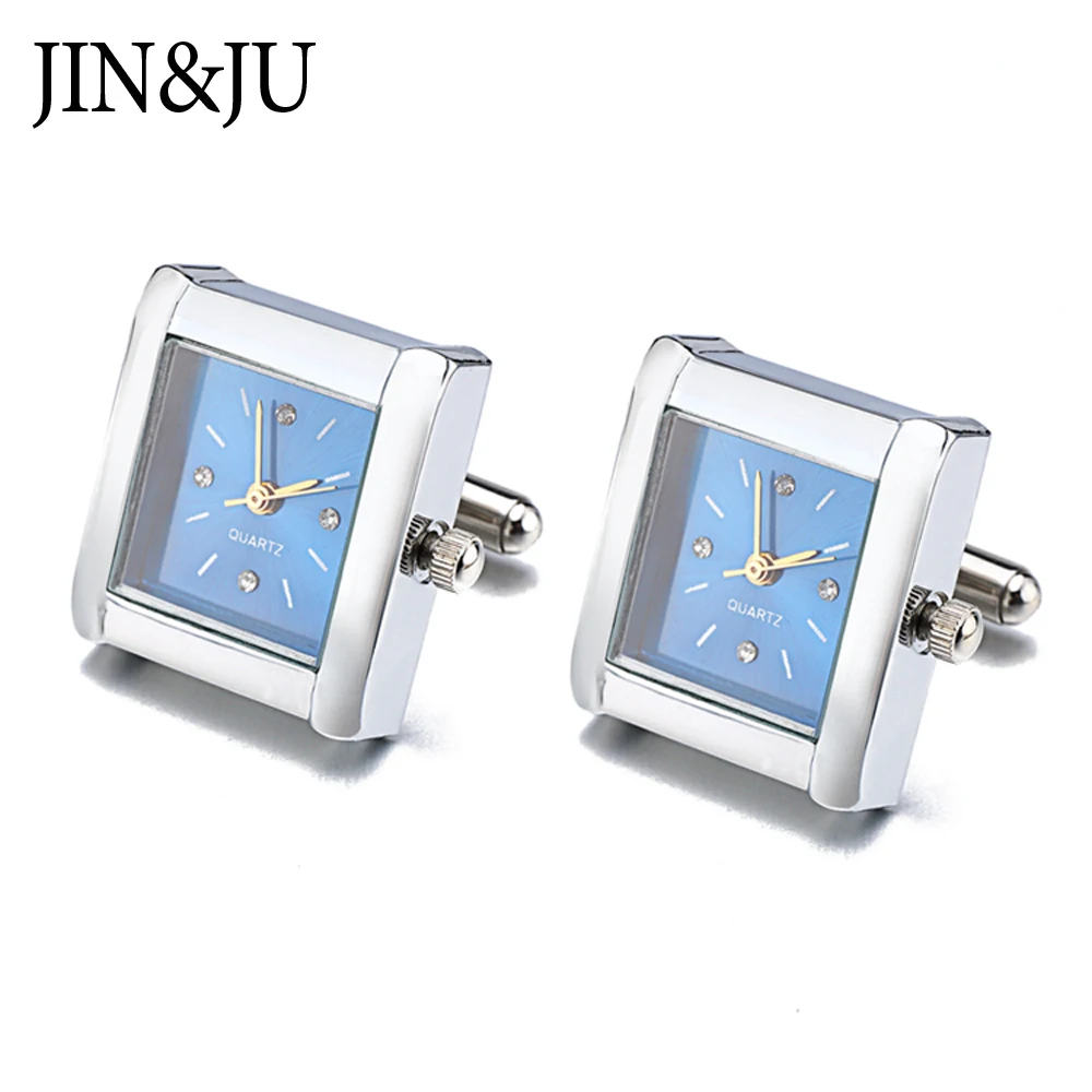 JIN& JU классические футболки с изображением часов запонки функциональные часы Запонки настоящие часы запонки для мужчин свадебный подарок - Окраска металла: Cufflinks 6
