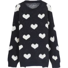 ^^Best Offers Milinsus 2019 Winter Sweater Women O-neck Heart Printted Pullovers Casual Loose Black Sweaters Fashion Pull Jumper Femme Clothes ^^Best Offers Milinsus 2019 Winter Sweater Women O-neck Heart Printted Pullovers Casual Loose Black Sweaters Fashion Pull Jumper Femme Clothes