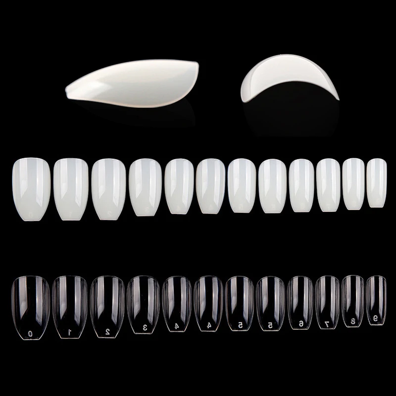

600pcs/bag False Nails Short Ballerina Acrylic Nails Clear/Natural/white Fake Coffin Art Nail Tips Full Cover Artificial Nails