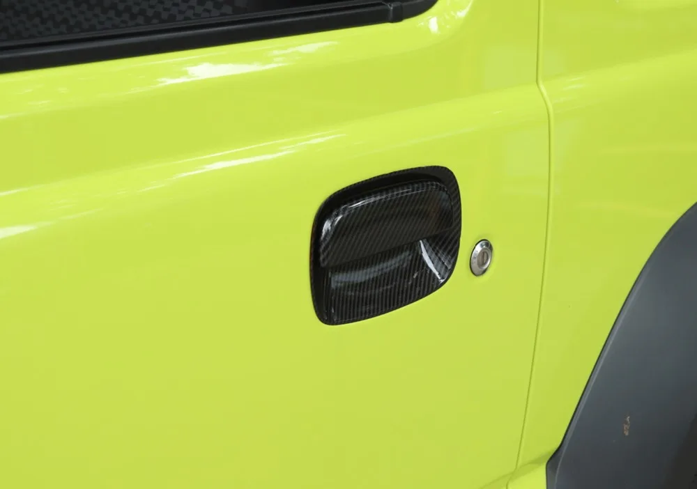 Car Door/Tail Door Handle Shell Decoration for Suzuki Jimny 2019 2020 ABS Carbon Fiber Chrome Red Car Exterior Accessory Styling