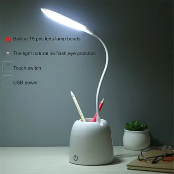 

USB Rechargeable LED Stand Desks Table Lamp Adjustable Hose Study Room Light Table Lamp Touch Switch 3 Modes Dimmer Desk Lamps