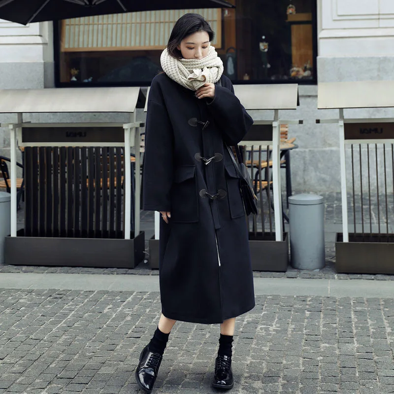 

Toggle Overcoat Women's Mid-length Autumn & Winter 2020 New Style Popular Dongdaemun Thick over-the-Knee Woolen Jacket