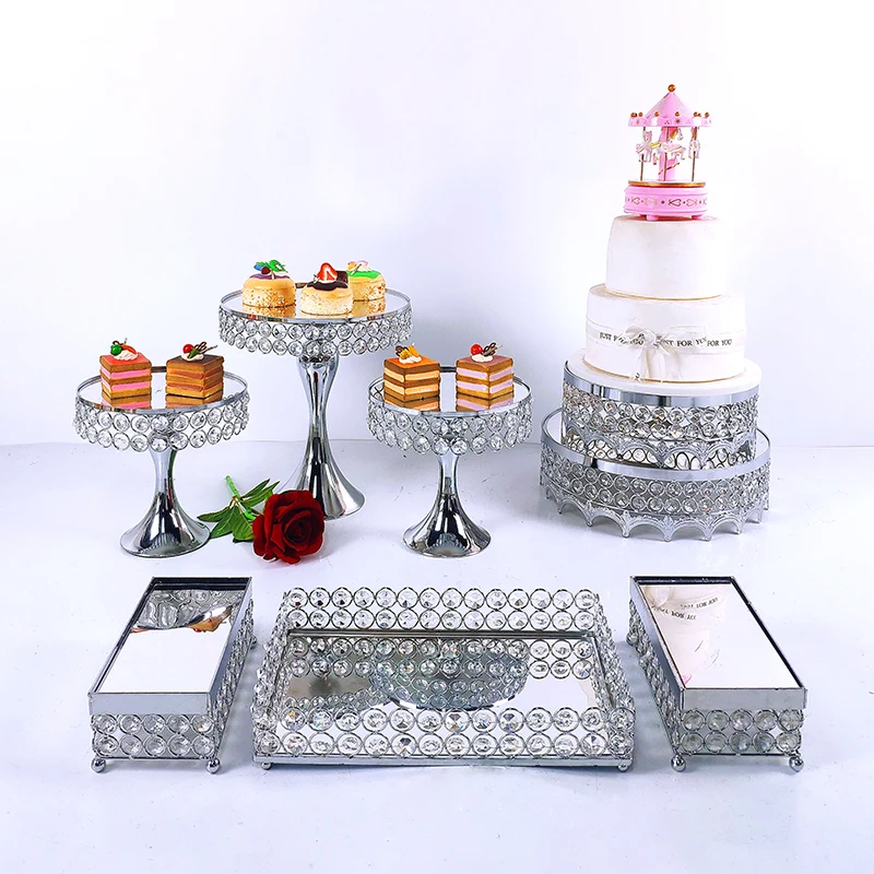 8 "runde Kuchen Stehen Cupcake Metall Dessert Tray Hochzeit Party Display Sockel 