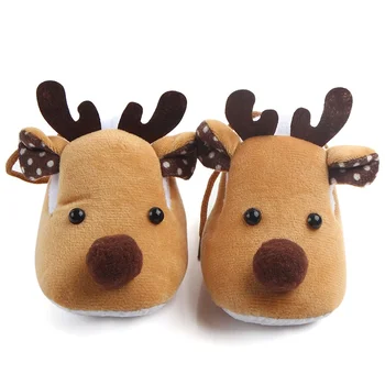 

Warm Winter Baby Christmas Deer Shoes Cute Sweet 4 Colors Antiskid Toddlers Baby Girls Boys Infant Prewalker Toddler Shoes