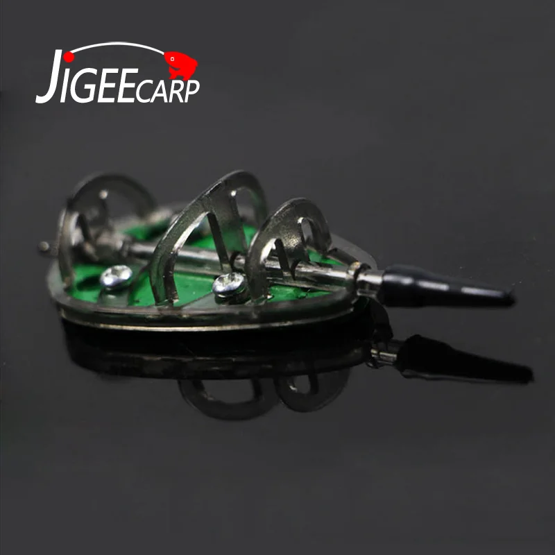 JIGEECARP 1pc Carp Barbel грубый Встроенный плоский метод фидер и форма для карпа кормушка