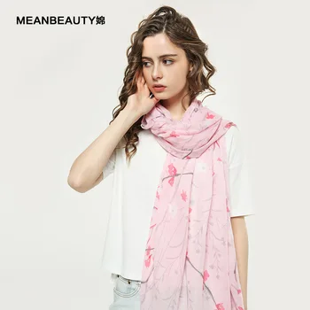 

2019 new spring and autumn scarf ladies fashion casual long warm scarf branch pattern scarf scarf