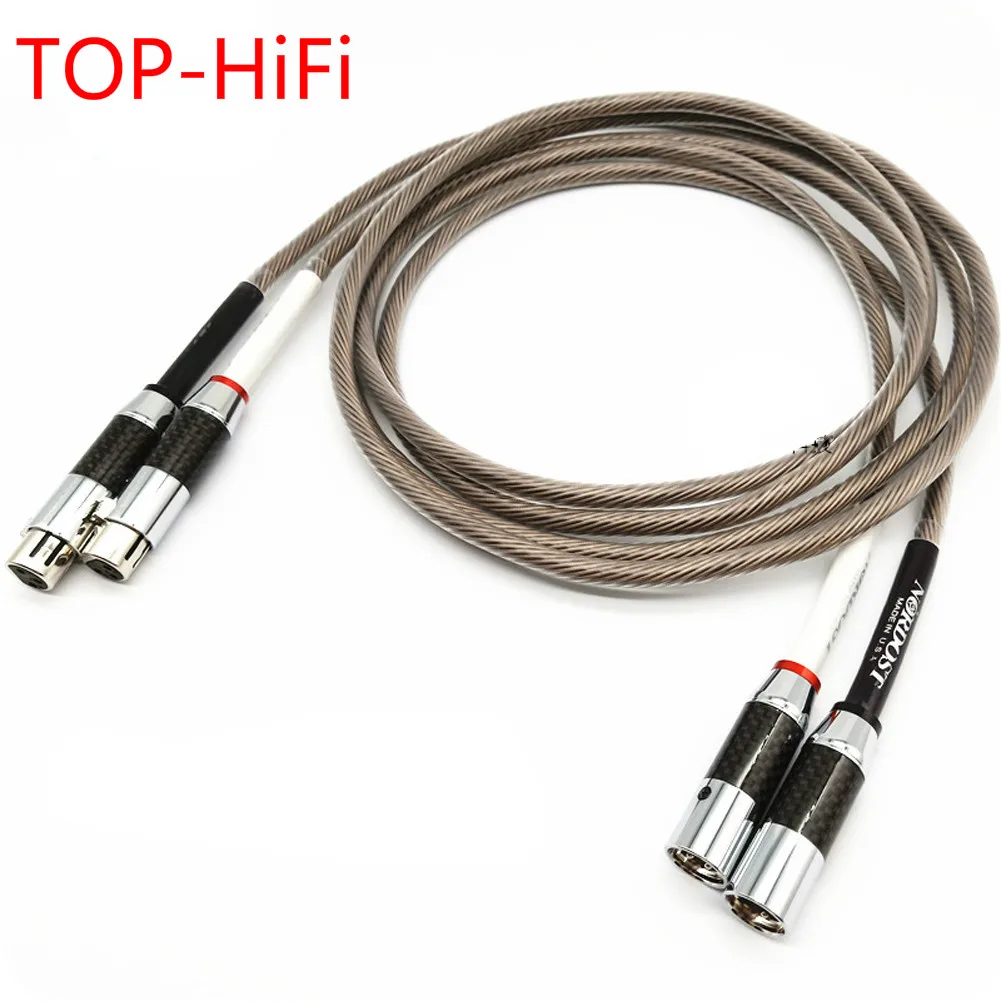 

TOP-HiFi Pair Single Crystal Silver Nordost Odin 3pin XLR Balanced Reference Interconnect Cable with Carbon Fiber Plug