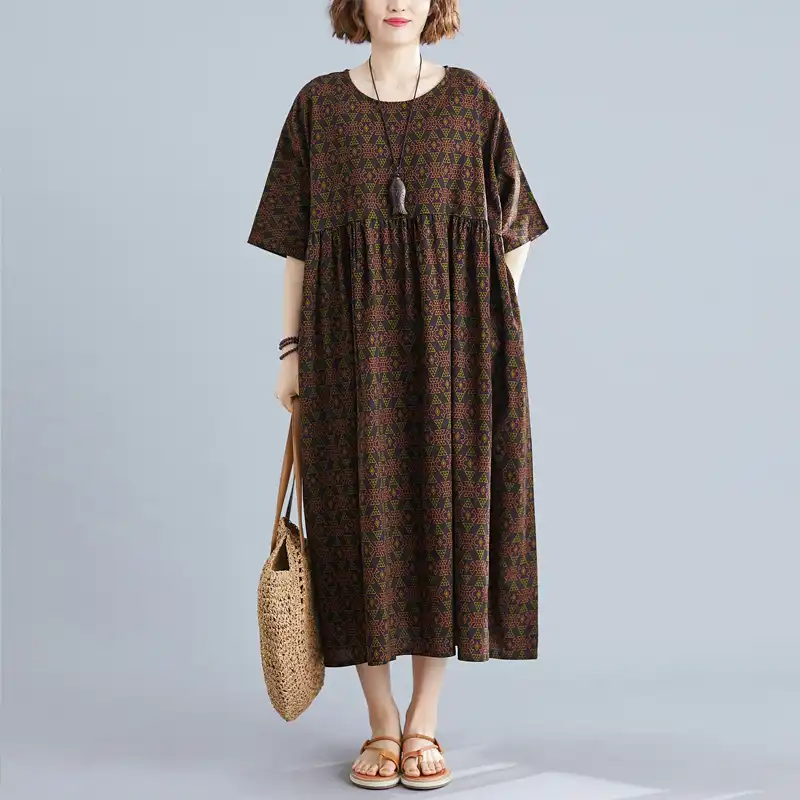 plus size cotton swing dress