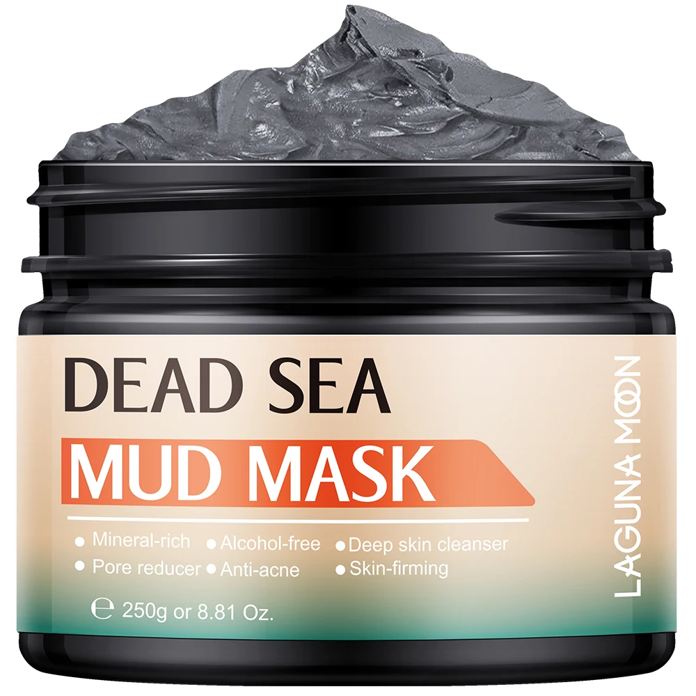 LAGUNAMOON Facial Deep Cleaning Natural Dead Sea Mud Mask Exfoliating Black Masks Skin Face Care 250g |