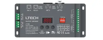 

5CH DMX-PWM Decoder;RGB+CCT Decoder 5Channel DMX DecoderDC12-24V input;6A*5CH XLR-3/RJ45 Green Terminal Port