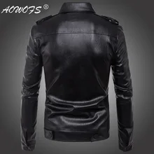 Ouma, стиль, модные мужские локомотивные брошюры, мужская кожаная куртка, кожаное пальто, пальто Ouma, черный фон, B004