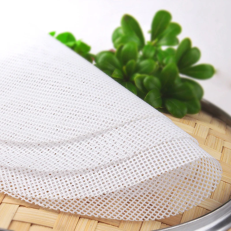 1pc Reusable Kitchen Silicone Steamer Mesh Non-stick Pad Round Shape Dumplings Mat Steam Buns Baking Pastry Dim Sum Mesh silicone baking mat