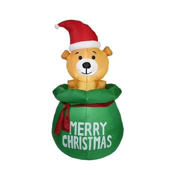

5 Ft Christmas Inflatables Christmas Bear with LED Lights Christmas Outdoor Yard Decoration UK Plug