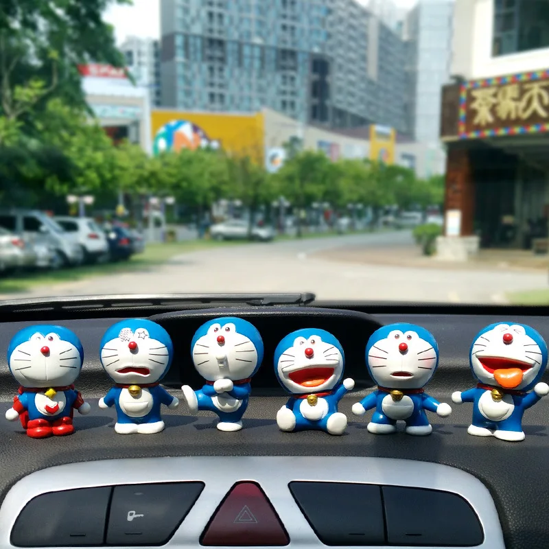 6 шт. автомобильные мини-украшения Dashbord Decors ПВХ Doraemon машина кошки куклы
