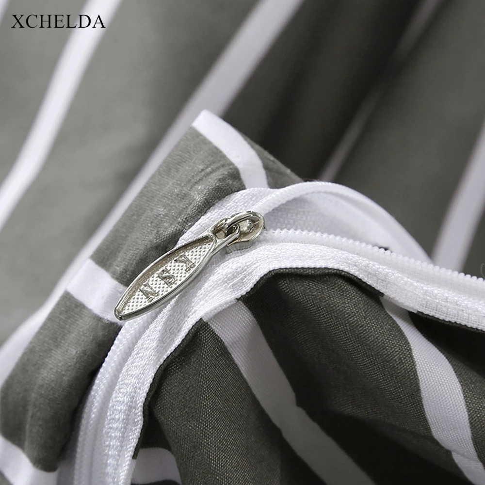 Black Adult linens Couple Queen King Size Bedding Set luxury Cotton Stripe Comforter Duvet Cover Bed Sheet set Home Textile