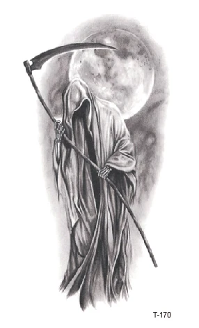 Waterproof Temporary Tatoo Fake Tattoo Sticker Death Midnight Soul Reaper Tattoos The flash Tatto Stickers for Men Women Kids tattoo sticker,temporary tattoos