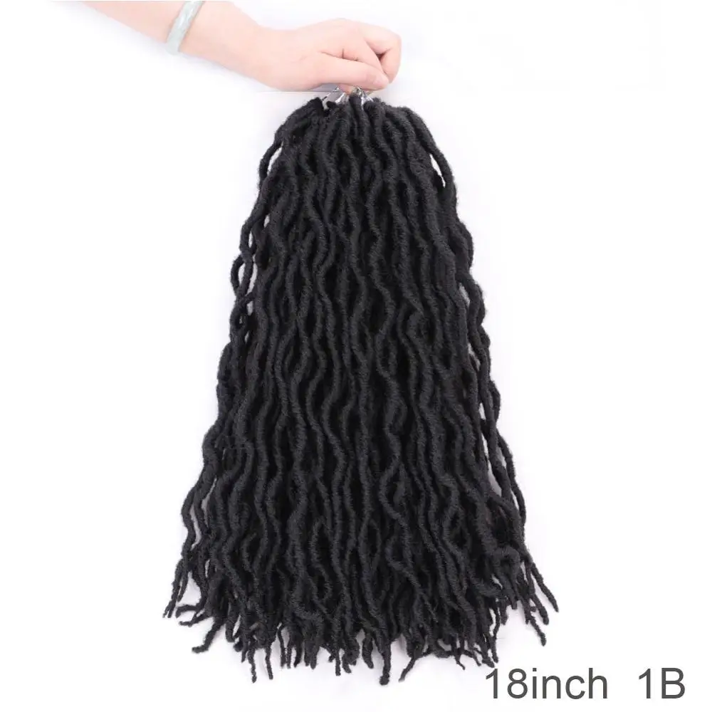 Элегантный MUSES Goddess Nu Locs, мягкие вязанные крючком волосы, косички, 12, 18 дюймов, faux Locs CURLY, синтетические волосы, предварительно петля, вязанные крючком косички - Цвет: #2