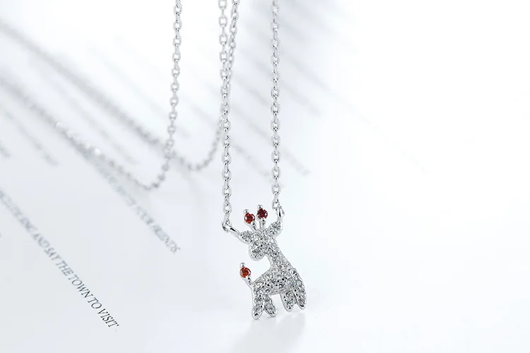 Kindey Boho 925 пробы Серебряный олень ожерелья для женщин девочек Подарки себе Красивая подвеска на ожерелье воротник