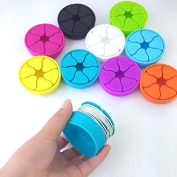 

Creative Foldable Silicone Headphone Cable Storage Box Winder Cord Holder Organizer Black/Blue/Green/Orange/Yellow new Hot Sale