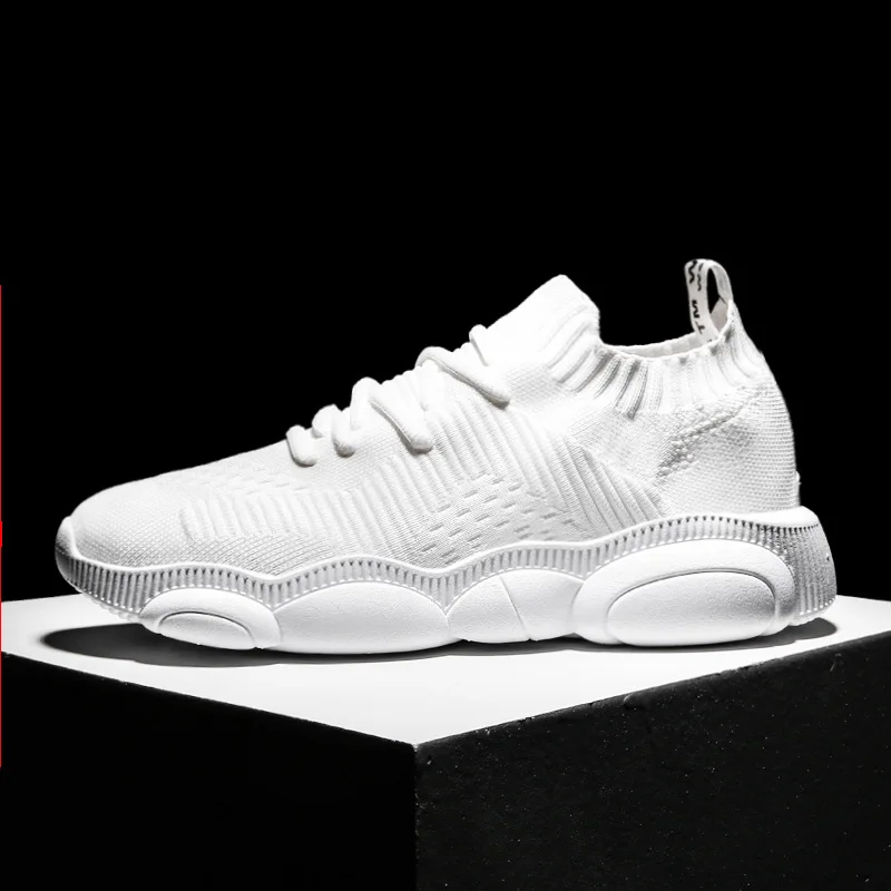 Autumn New Style MEN'S Shoes Fly Netting Surface Athletic Shoes Bear Bottom Casual wa zi xie Low Top Lace-up Men's Trendy Shoes