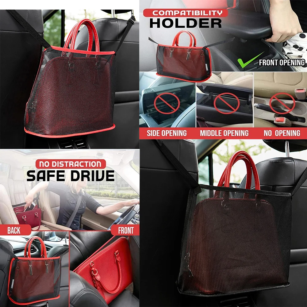 

New Car Seat Back Mesh Storage Bag Cargo Tissue Bag Handbag Holder Organizer Seat Side Storage Accessory