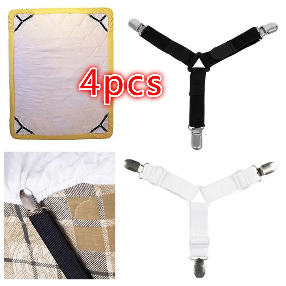 

4Pcs Bed Sheet Clip Bed Sheet Holder Buckle Fastener Mattress Elastic Non-slip Clip Blanket Gripper Blankets Quilt Fixer Clip