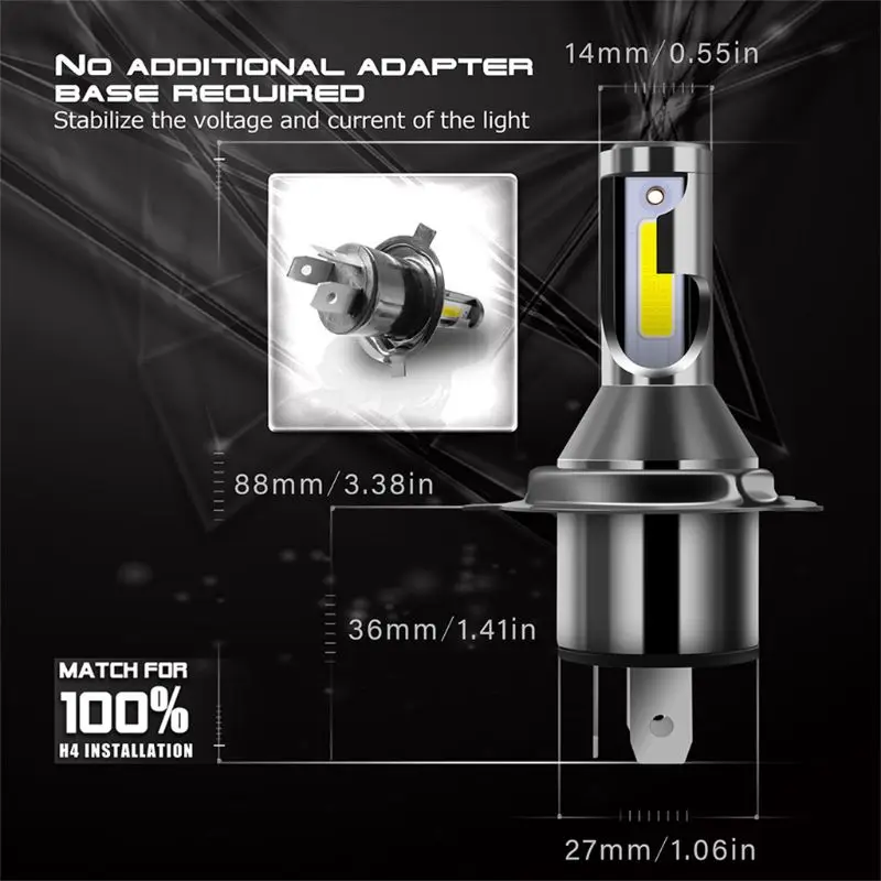 H4 светодиодный лампы Hi/короче спереди и длиннее сзади) 110W 26000LM комплект фар лампа 2 шт. интерьер автомобиля Dr