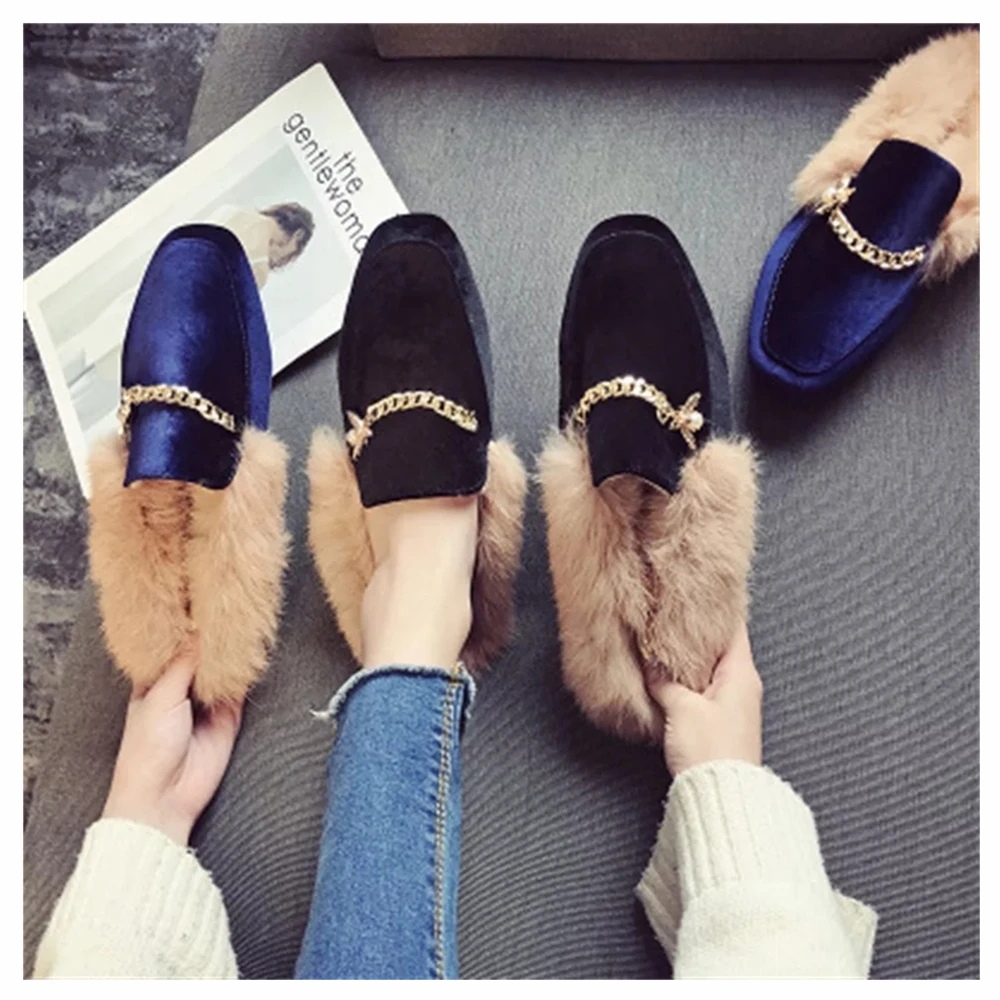 

Rome closed toe High Strange Style mules with fur PU funny slipper women's Genuine Leather Slides loafer Rubber gladiator Super