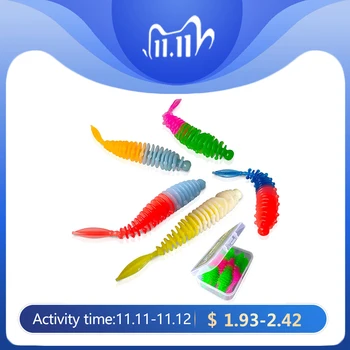 HOT DEAL ❤️ 10PCS/Lot Fishing soft trout lure Silicone bait Wobbler Swimbait PescaArtificial worm baits 60mm 1.2g PVC eco-friendly material - discount item 30% OFF Sports & Entertainment