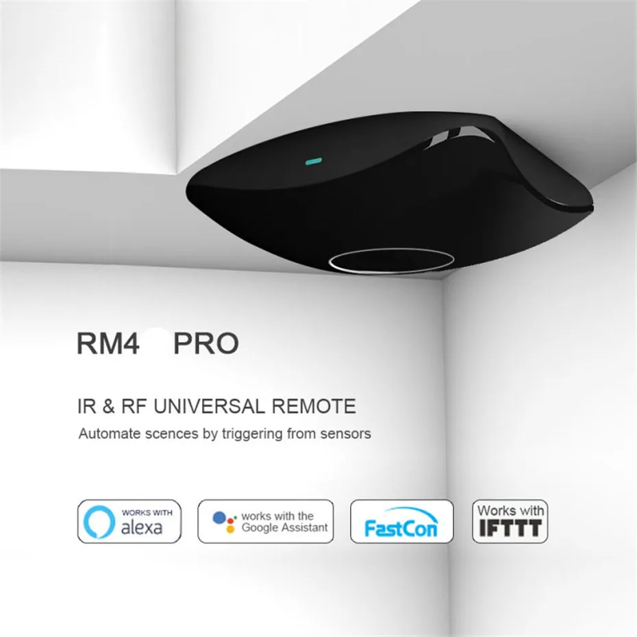 Broadlink RM4 Pro,WiFi IR RF Universal Intelligent Remote Controller, work with Alexa Google Home,Upgraded Rm Pro,IOS Android-8