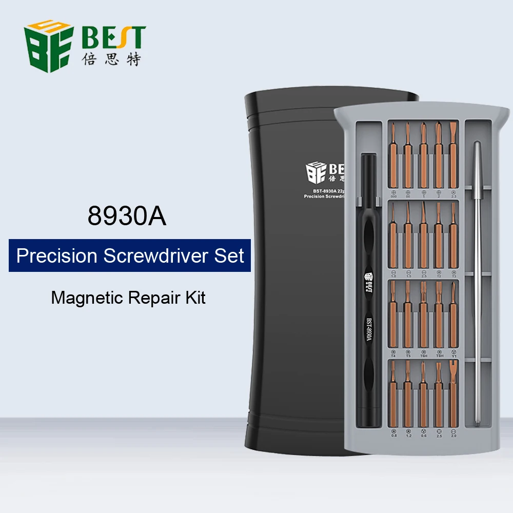 BST-8930A Магнитная отвертка бит 22-в-1 мульти-Функция магнитный Набор прецизионных отверток профессиональный набор инструментов для ремонта для телефона Ноутбук