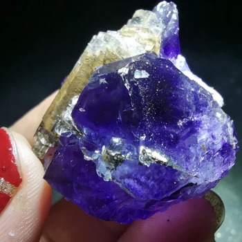 

24.9gNatural rare purple fluorite cluster mineral specimen stone and CRYSTAL HEALING CRYSTAL QUARTZ GEM