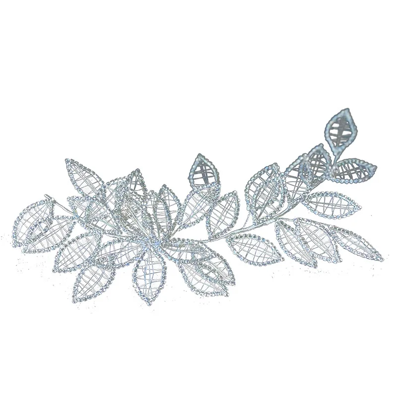 White Leaves Hollow Headband Fairy Rhinestones hair jewelry Bridal Wedding bride Hair Accessories