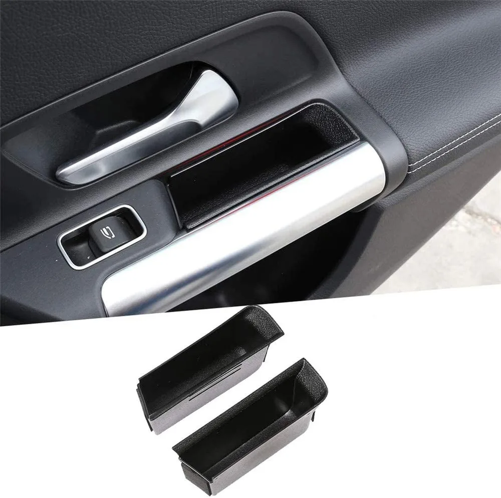 

For Mercedes-Benz B GLB Class W247 X247 2019 2020, ABS Plastic Car Rear Row Door-Back Storage Box Phone Holder Organizer Tray